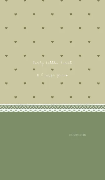 [LINE着せ替え] Girly Little Heart N.C sage greenの画像1