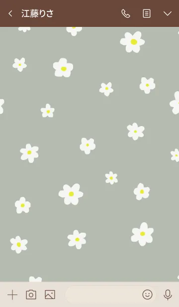 [LINE着せ替え] flower pattern / dusty greenの画像3