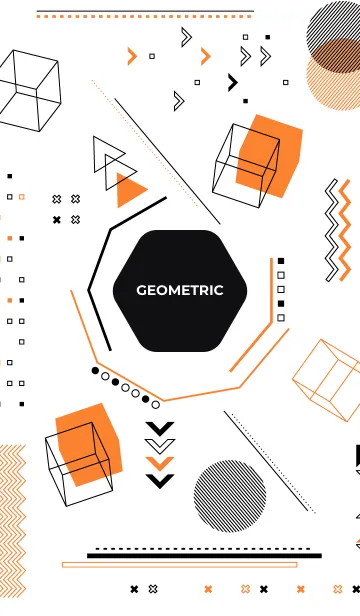 [LINE着せ替え] Geometric Tecnowhite (Orange)の画像1