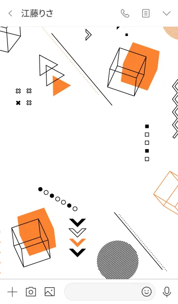 [LINE着せ替え] Geometric Tecnowhite (Orange)の画像3