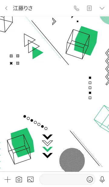 [LINE着せ替え] Geometric Tecnowhite (Green)の画像3