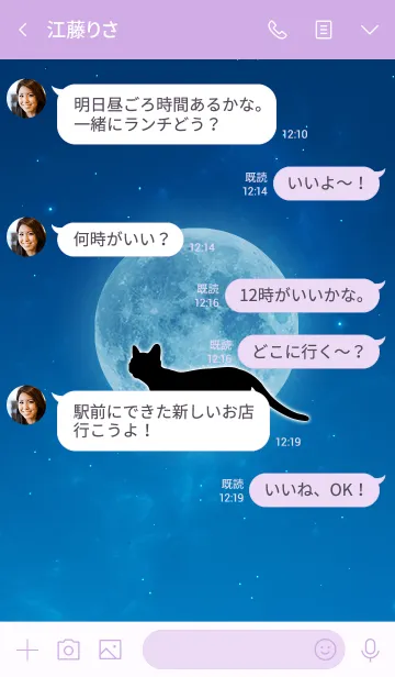 [LINE着せ替え] Cat & Moon 2の画像4