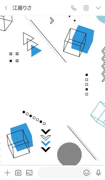 [LINE着せ替え] Geometric Tecnowhite (Summer Sky Blue)の画像3