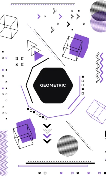 [LINE着せ替え] Geometric Tecnowhite (Purple)の画像1