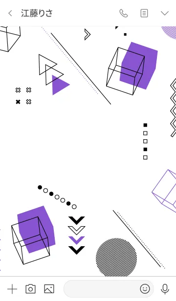 [LINE着せ替え] Geometric Tecnowhite (Purple)の画像3