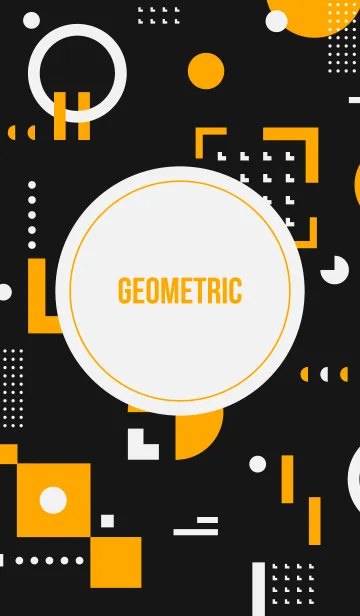 [LINE着せ替え] Geometric Flat Black (Yellow)の画像1