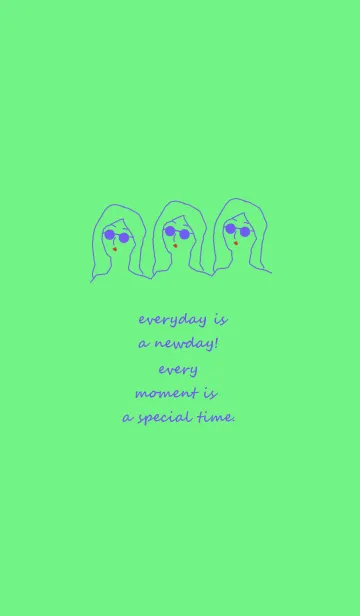 [LINE着せ替え] everyday is a newday (yellowgreen blue)の画像1