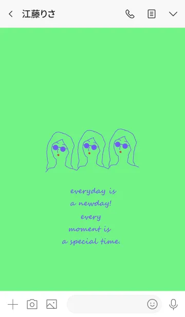 [LINE着せ替え] everyday is a newday (yellowgreen blue)の画像3