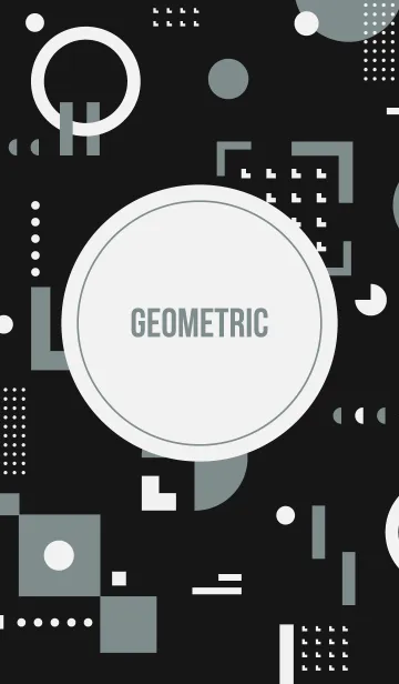 [LINE着せ替え] Geometric Flat Black (Gray)の画像1