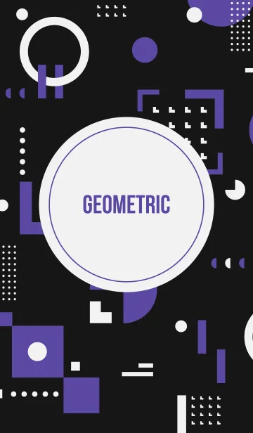 [LINE着せ替え] Geometric Flat Black (Purple)の画像1