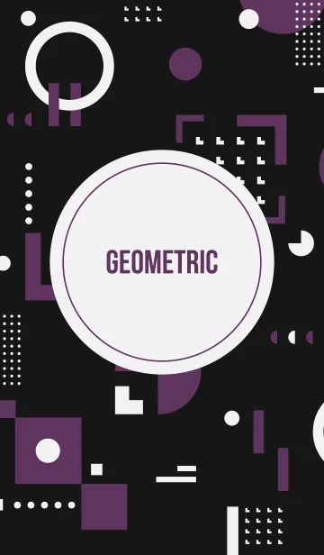 [LINE着せ替え] Geometric Flat Black (Plum)の画像1