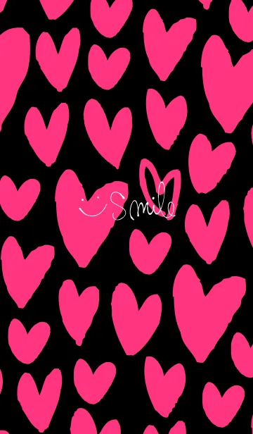 [LINE着せ替え] ハートたくさん黒2の画像1