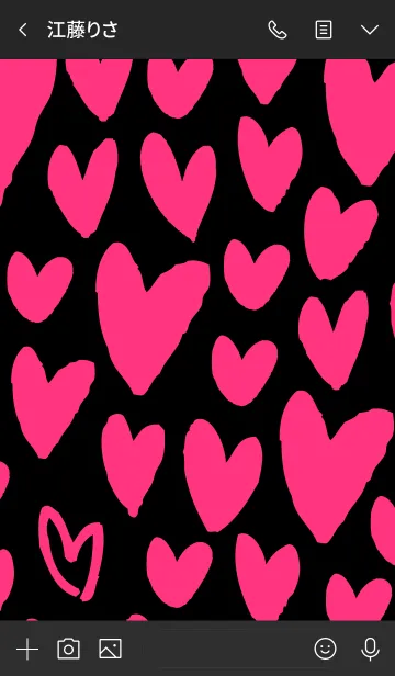 [LINE着せ替え] ハートたくさん黒2の画像3
