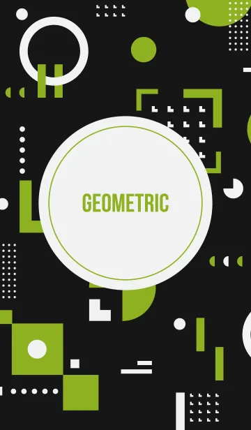 [LINE着せ替え] Geometric Flat Black (Lime)の画像1