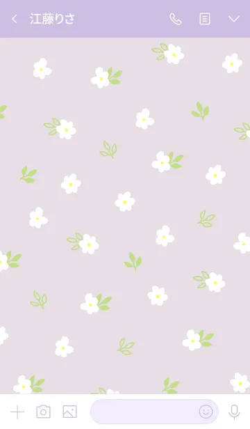[LINE着せ替え] 白い小花 パープルの画像3