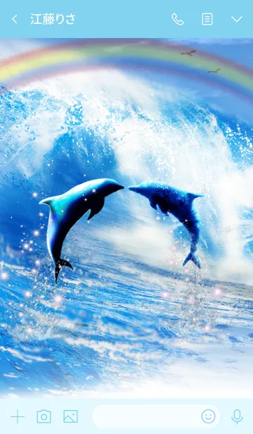 [LINE着せ替え] 恋愛運 ♥Love dolphin wave♥の画像3