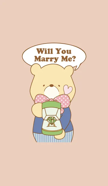 [LINE着せ替え] プロポーズくまさん着せ替えの画像1