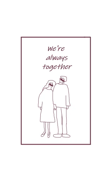 [LINE着せ替え] We're always together / burgundyの画像1