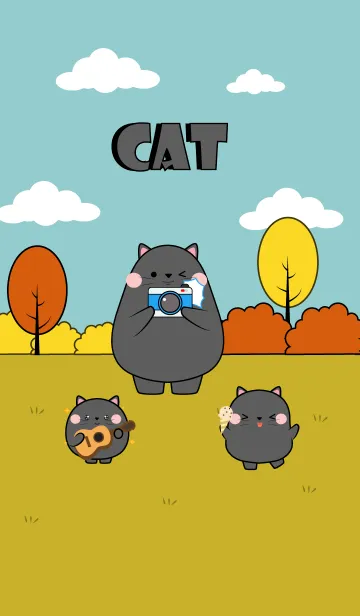 [LINE着せ替え] Black Cat & KidsTheme (jp)の画像1