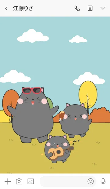 [LINE着せ替え] Black Cat & KidsTheme (jp)の画像3