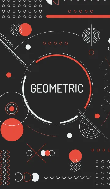 [LINE着せ替え] Geometric Tecno Black Redの画像1