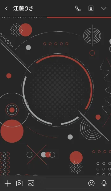 [LINE着せ替え] Geometric Tecno Black Redの画像3