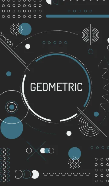 [LINE着せ替え] Geometric Tecno Black Tealの画像1