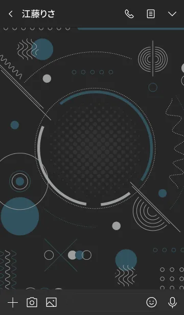 [LINE着せ替え] Geometric Tecno Black Tealの画像3