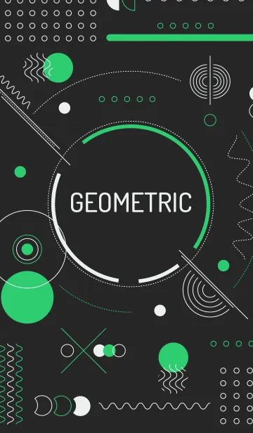 [LINE着せ替え] Geometric Tecno Black Greenの画像1