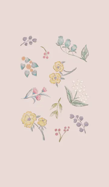 [LINE着せ替え] アンティークの花 ピンクの画像1