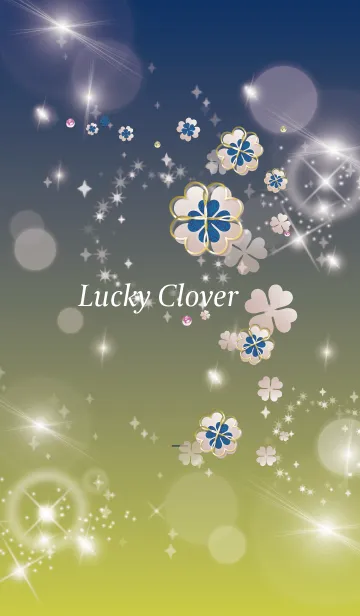 [LINE着せ替え] ベージュとネイビー : 舞う幸運の四葉の画像1