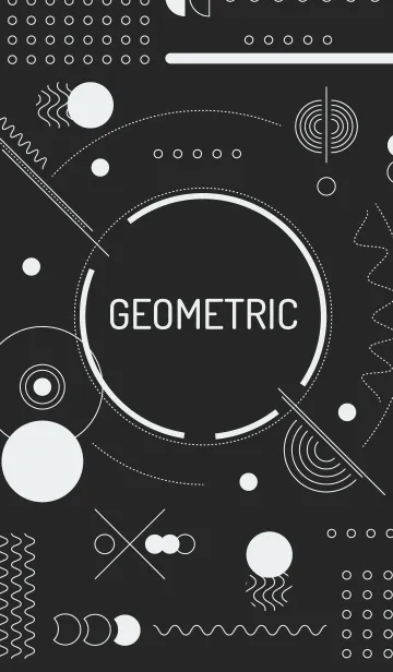 [LINE着せ替え] Geometric Tecno Black Whiteの画像1