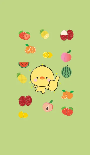 [LINE着せ替え] Cute Chick And Fruit (jp)の画像1