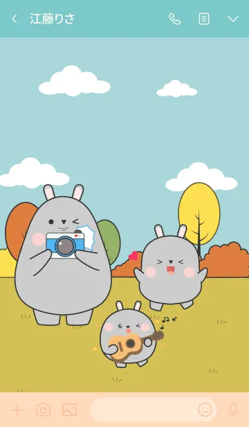 [LINE着せ替え] Grey Rabbit & KidsTheme (jp)の画像3