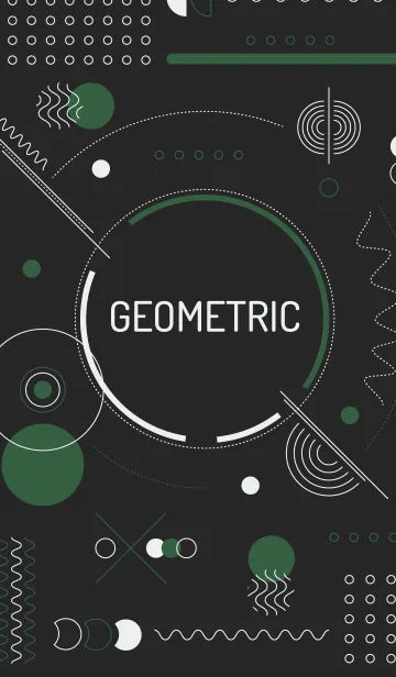 [LINE着せ替え] Geometric Tecno Black Forest Greenの画像1