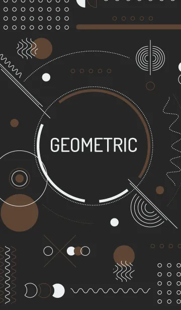 [LINE着せ替え] Geometric Tecno Black Brownの画像1