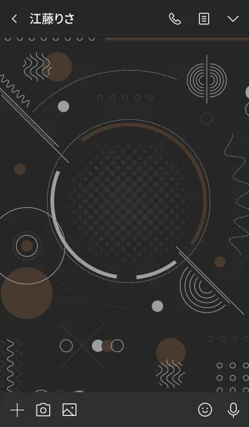 [LINE着せ替え] Geometric Tecno Black Brownの画像3