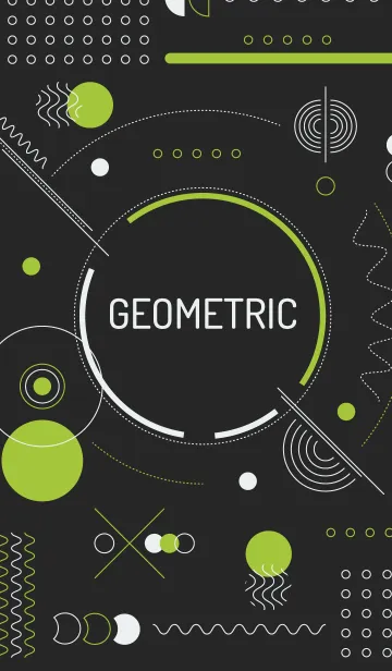 [LINE着せ替え] Geometric Tecno Black Limeの画像1