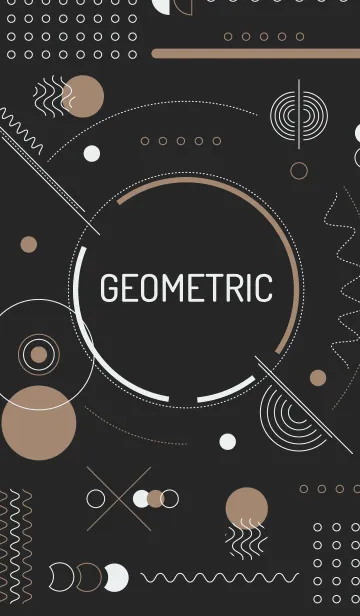 [LINE着せ替え] Geometric Tecno Black Coffeeの画像1