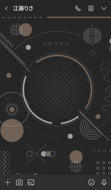 [LINE着せ替え] Geometric Tecno Black Coffeeの画像3