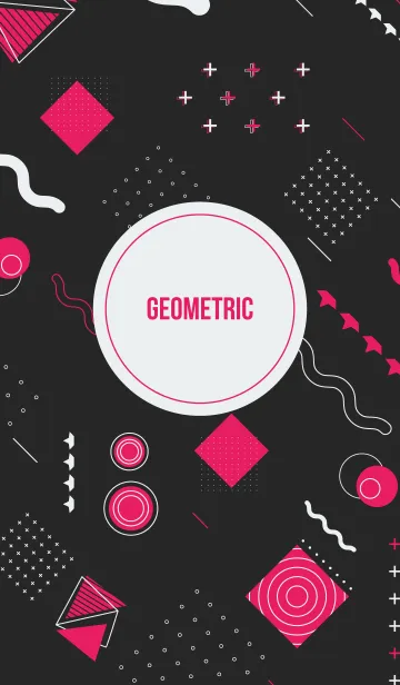 [LINE着せ替え] Geometric Diagonal Black Pinkの画像1