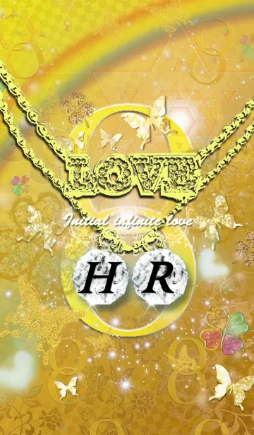 [LINE着せ替え] *H&R* イニシャル運気アップ！！無限ゴールドの画像1