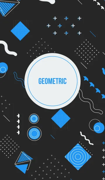 [LINE着せ替え] Geometric Diagonal Black Blueの画像1