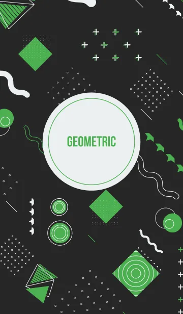 [LINE着せ替え] Geometric Diagonal Black Greenの画像1