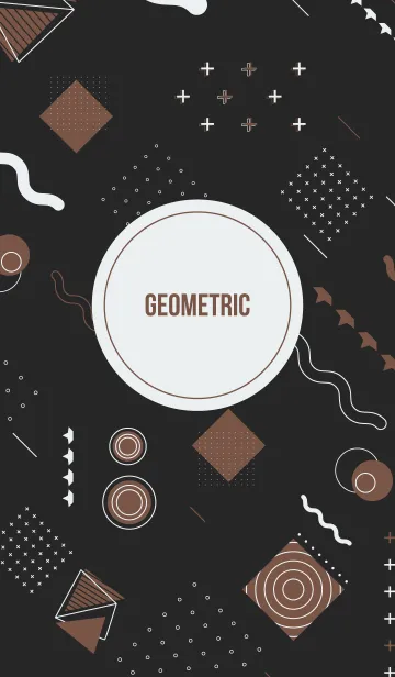 [LINE着せ替え] Geometric Diagonal Black Brownの画像1