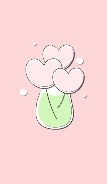 [LINE着せ替え] Heart flower in the vase 34の画像1