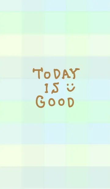 [LINE着せ替え] 緑色チェック-スマイル14-の画像1