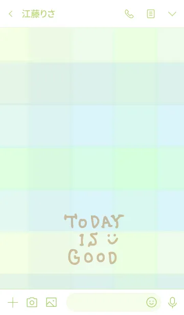 [LINE着せ替え] 緑色チェック-スマイル14-の画像4