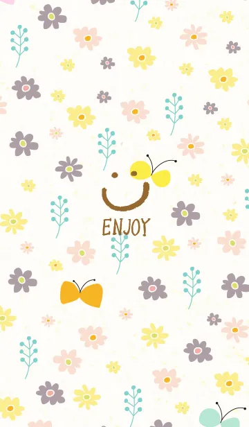 [LINE着せ替え] 北欧風お花7-スマイル4-の画像1