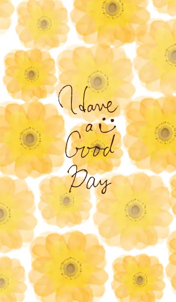 [LINE着せ替え] 水彩オレンジお花-スマイル24-の画像1